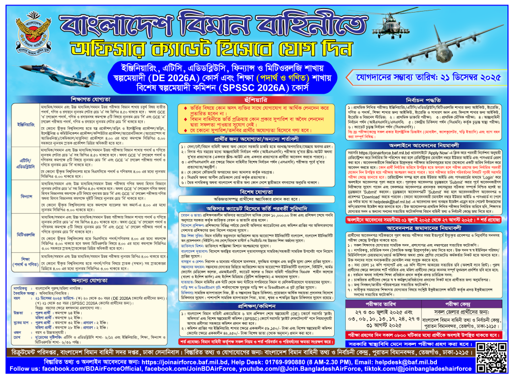 Bangladesh Air Force Job Circular 2025 – Apply Now