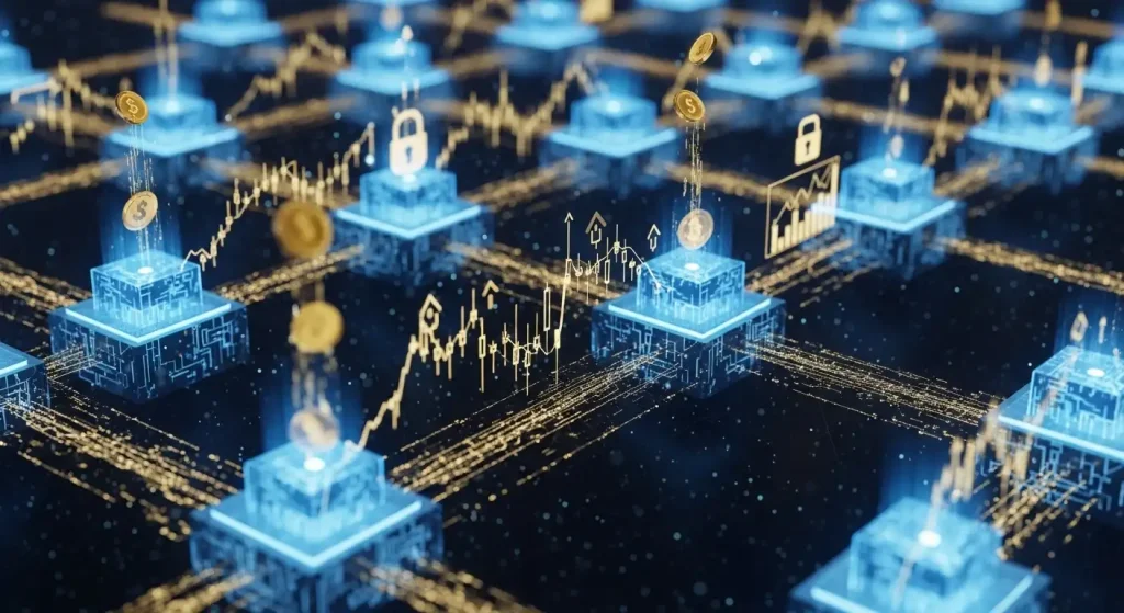 Decentralized finance blockchain network visualization