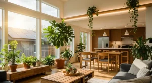 eco-friendly home upgrades for sustainable living with solar panels and energy efficient features