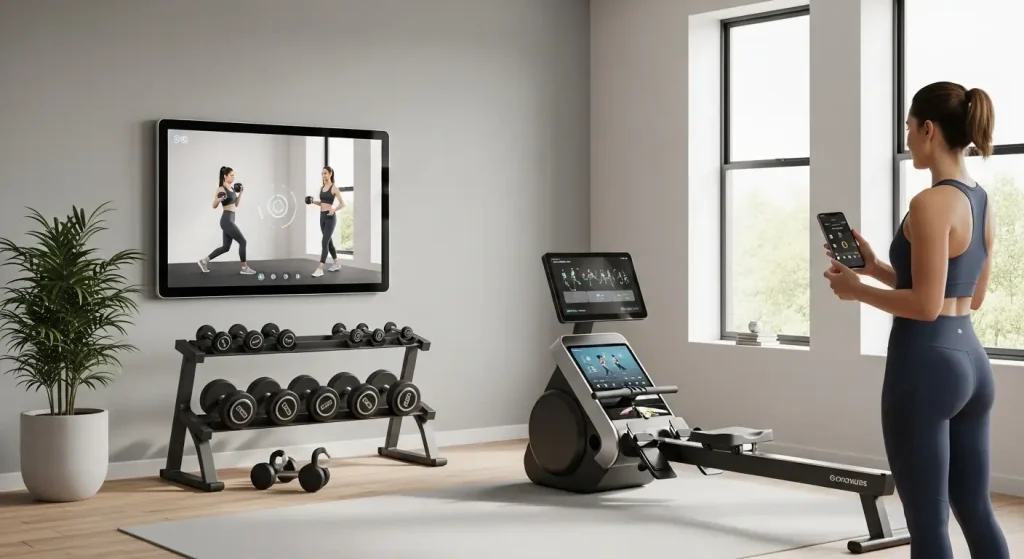 smart gym equipment and fitness apps for home workouts